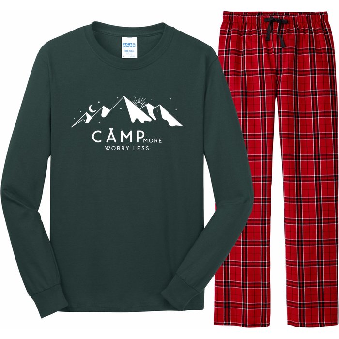 Camp More Worry Less Mountain Nature Long Sleeve Pajama Set