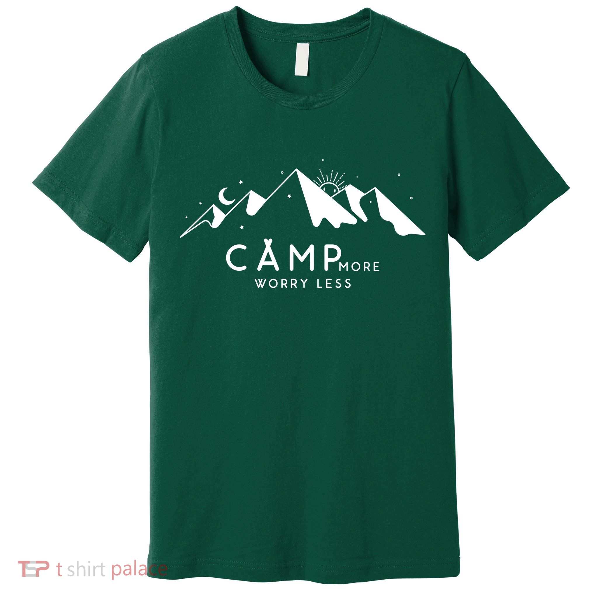 Camp More Worry Less Mountain Nature Premium T-Shirt