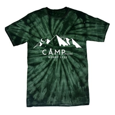 Camp More Worry Less Mountain Nature Tie-Dye T-Shirt