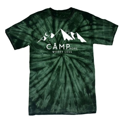 Camp More Worry Less Mountain Nature Tie-Dye T-Shirt