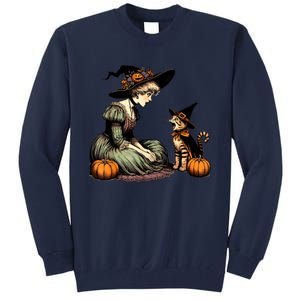 Cat Mom Witch Pumpkin Cat Halloween Women Halloween Tall Sweatshirt