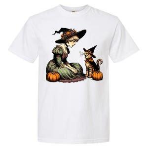 Cat Mom Witch Pumpkin Cat Halloween Women Halloween Garment-Dyed Heavyweight T-Shirt