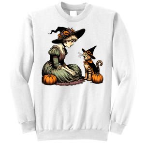 Cat Mom Witch Pumpkin Cat Halloween Women Halloween Sweatshirt