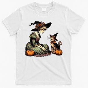 Cat Mom Witch Pumpkin Cat Halloween Women Halloween T-Shirt