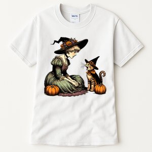 Cat Mom Witch Pumpkin Cat Halloween Women Halloween Tall T-Shirt