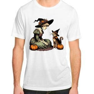 Cat Mom Witch Pumpkin Cat Halloween Women Halloween Adult ChromaSoft Performance T-Shirt