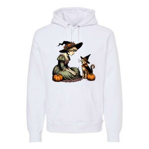 Cat Mom Witch Pumpkin Cat Halloween Women Halloween Premium Hoodie