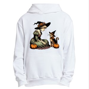 Cat Mom Witch Pumpkin Cat Halloween Women Halloween Urban Pullover Hoodie