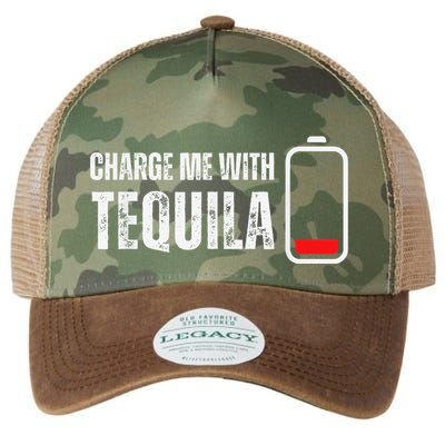 Charge Me With Tequila Funny Tequila Drinking Lover Legacy Tie Dye Trucker Hat