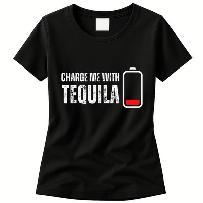 Charge Me With Tequila Funny Tequila Drinking Lover Womens T-Shirt