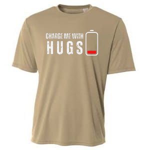 Charge Me With Hugs Funny Hug Lover Cooling Performance Crew T-Shirt