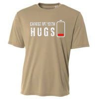 Charge Me With Hugs Funny Hug Lover Cooling Performance Crew T-Shirt