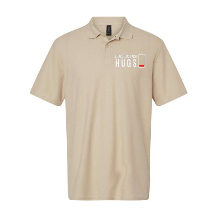 Charge Me With Hugs Funny Hug Lover Softstyle Adult Sport Polo