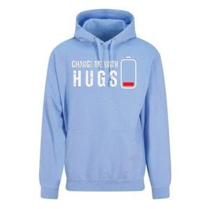 Charge Me With Hugs Funny Hug Lover Unisex Surf Hoodie