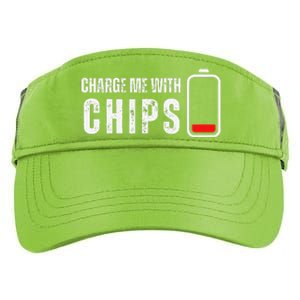 Charge Me With Chips Funny Snacks Chips Lover Adult Drive Performance Visor