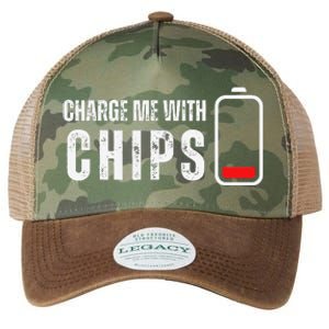 Charge Me With Chips Funny Snacks Chips Lover Legacy Tie Dye Trucker Hat