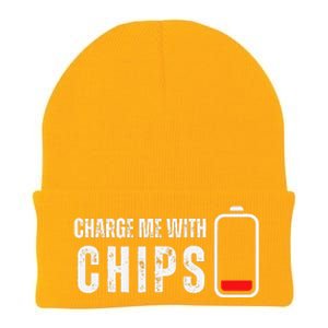 Charge Me With Chips Funny Snacks Chips Lover Knit Cap Winter Beanie