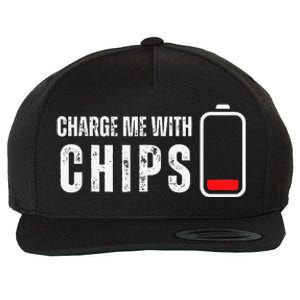 Charge Me With Chips Funny Snacks Chips Lover Wool Snapback Cap