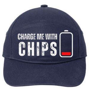 Charge Me With Chips Funny Snacks Chips Lover 7-Panel Snapback Hat