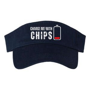 Charge Me With Chips Funny Snacks Chips Lover Valucap Bio-Washed Visor