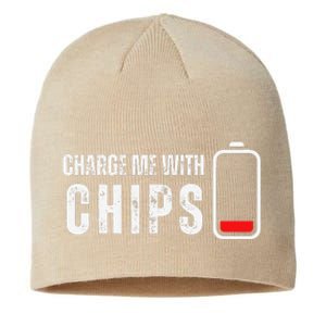 Charge Me With Chips Funny Snacks Chips Lover Sustainable Beanie