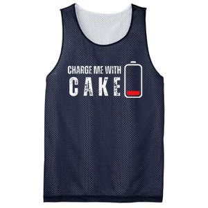 Charge Me With Cake Funny Cake Sweets Lover Mesh Reversible Basketball Jersey Tank