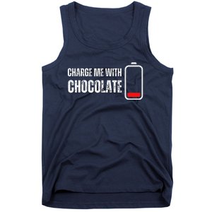 Charge Me With Chocolate Funny Chocolate Lover Tank Top