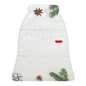 Charge Me With Chocolate Funny Chocolate Lover Ceramic Bell Ornament