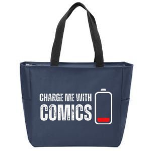 Charge Me With Comics Funny Comic Lover Zip Tote Bag