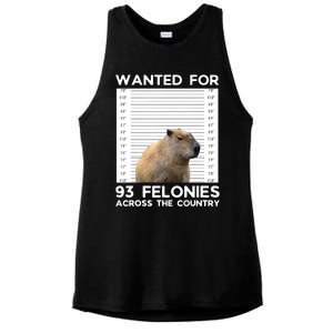 Capybara Mugshot Wanted For 93 Felonies Across The Country Ladies PosiCharge Tri-Blend Wicking Tank