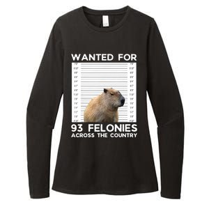 Capybara Mugshot Wanted For 93 Felonies Across The Country Womens CVC Long Sleeve Shirt