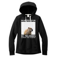 Capybara Mugshot Wanted For 93 Felonies Across The Country Women's Fleece Hoodie