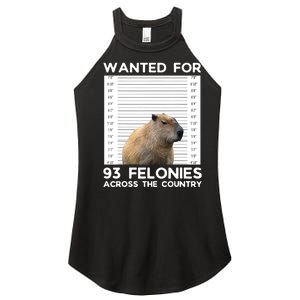 Capybara Mugshot Wanted For 93 Felonies Across The Country Women's Perfect Tri Rocker Tank