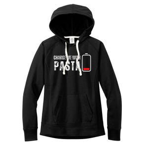 Charge Me With Pasta Funny Noodle Spaghetti Lover Women's Fleece Hoodie