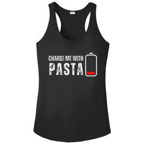 Charge Me With Pasta Funny Noodle Spaghetti Lover Ladies PosiCharge Competitor Racerback Tank