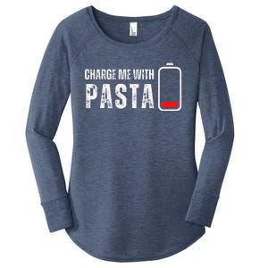 Charge Me With Pasta Funny Noodle Spaghetti Lover Women's Perfect Tri Tunic Long Sleeve Shirt