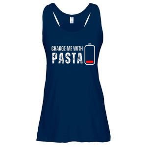 Charge Me With Pasta Funny Noodle Spaghetti Lover Ladies Essential Flowy Tank