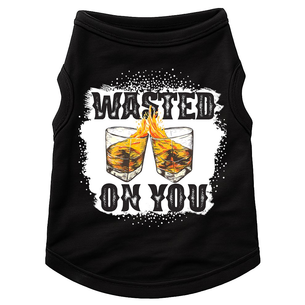 Country Music Western Whiskey Bleached Cowboy Doggie Tank