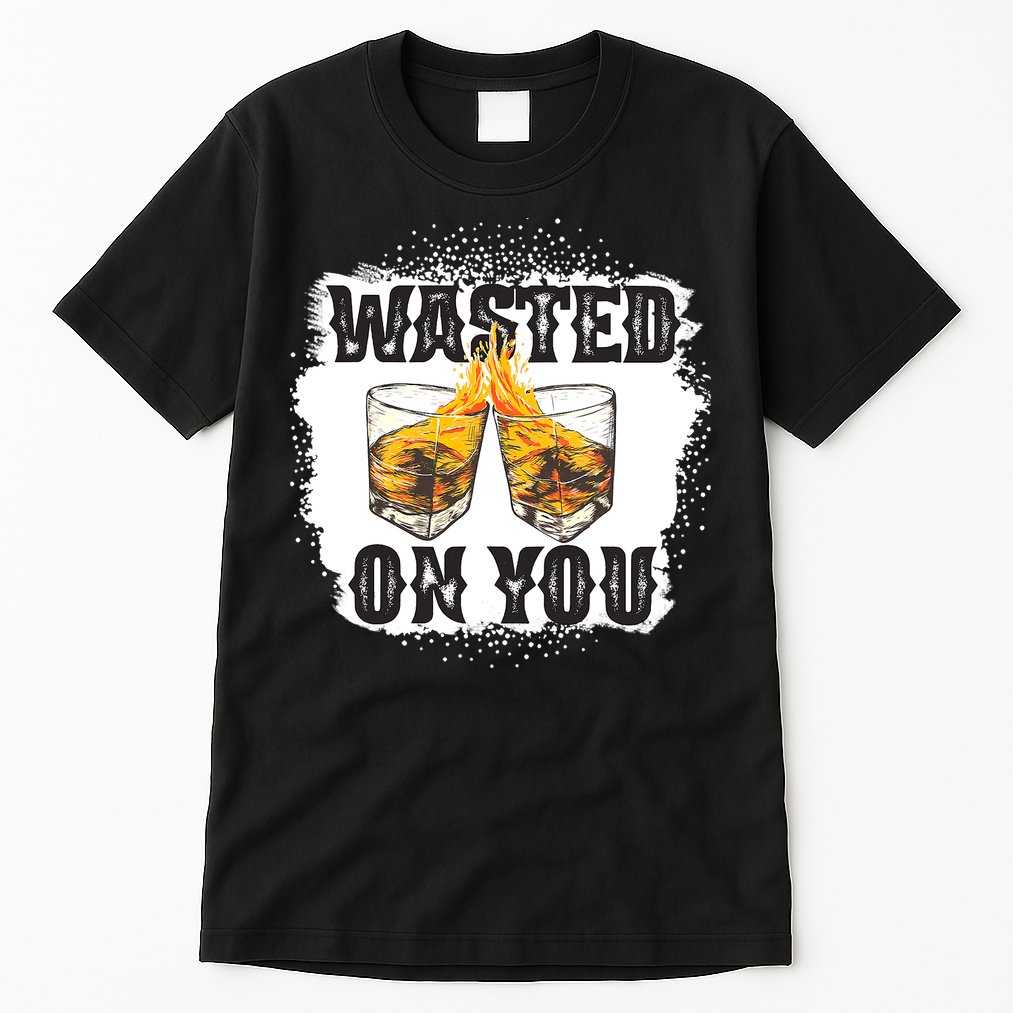 Country Music Western Whiskey Bleached Cowboy Tall T-Shirt