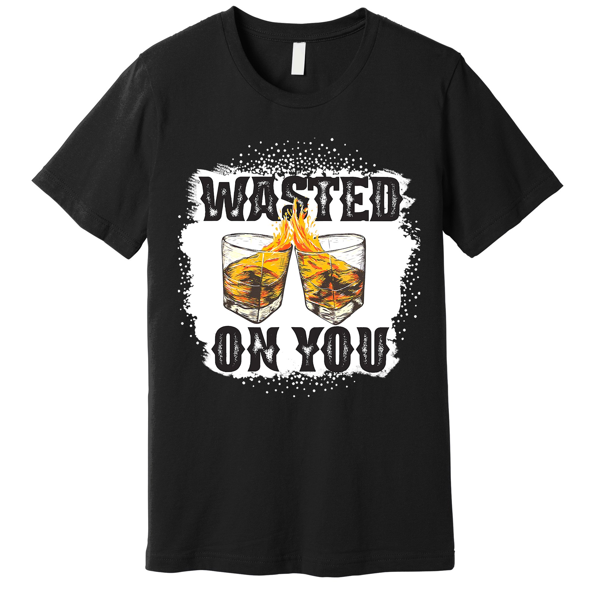 Country Music Western Whiskey Bleached Cowboy Premium T-Shirt