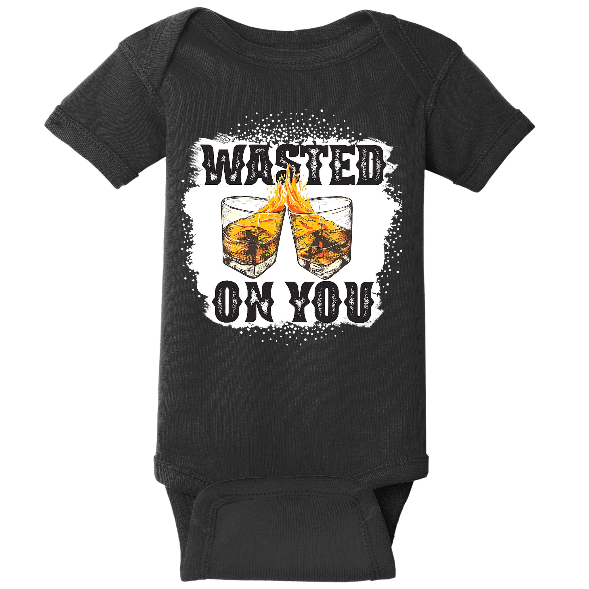 Country Music Western Whiskey Bleached Cowboy Baby Bodysuit