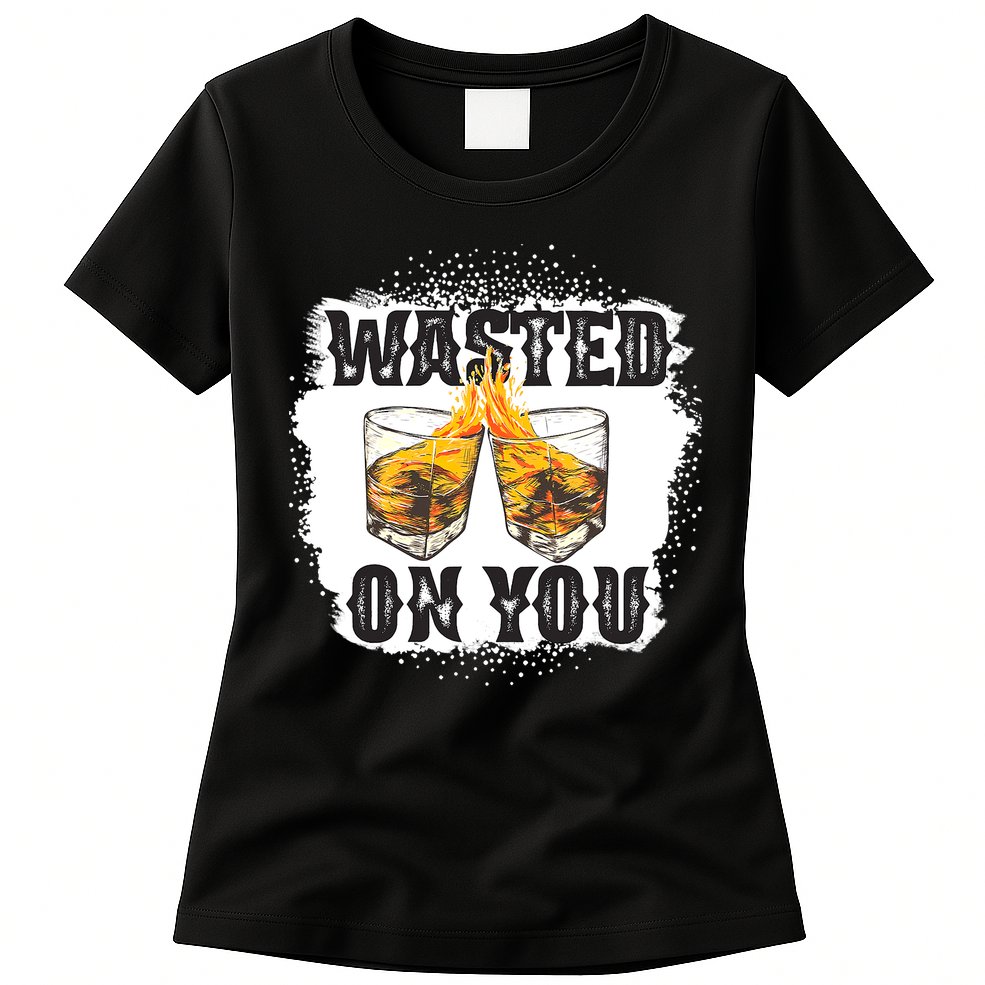 Country Music Western Whiskey Bleached Cowboy Womens T-Shirt