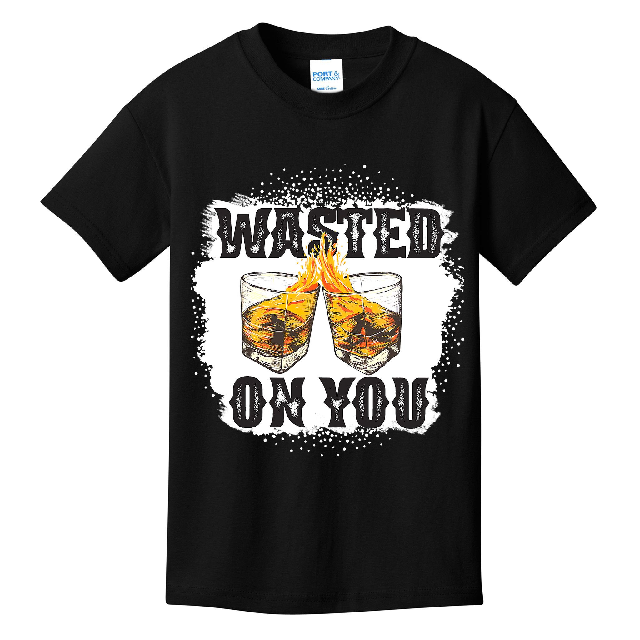 Country Music Western Whiskey Bleached Cowboy Kids T-Shirt