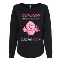 Cancer Messed With The Wrong Chick Cute Breast Cancer Gifts Womens California Wash Sweatshirt