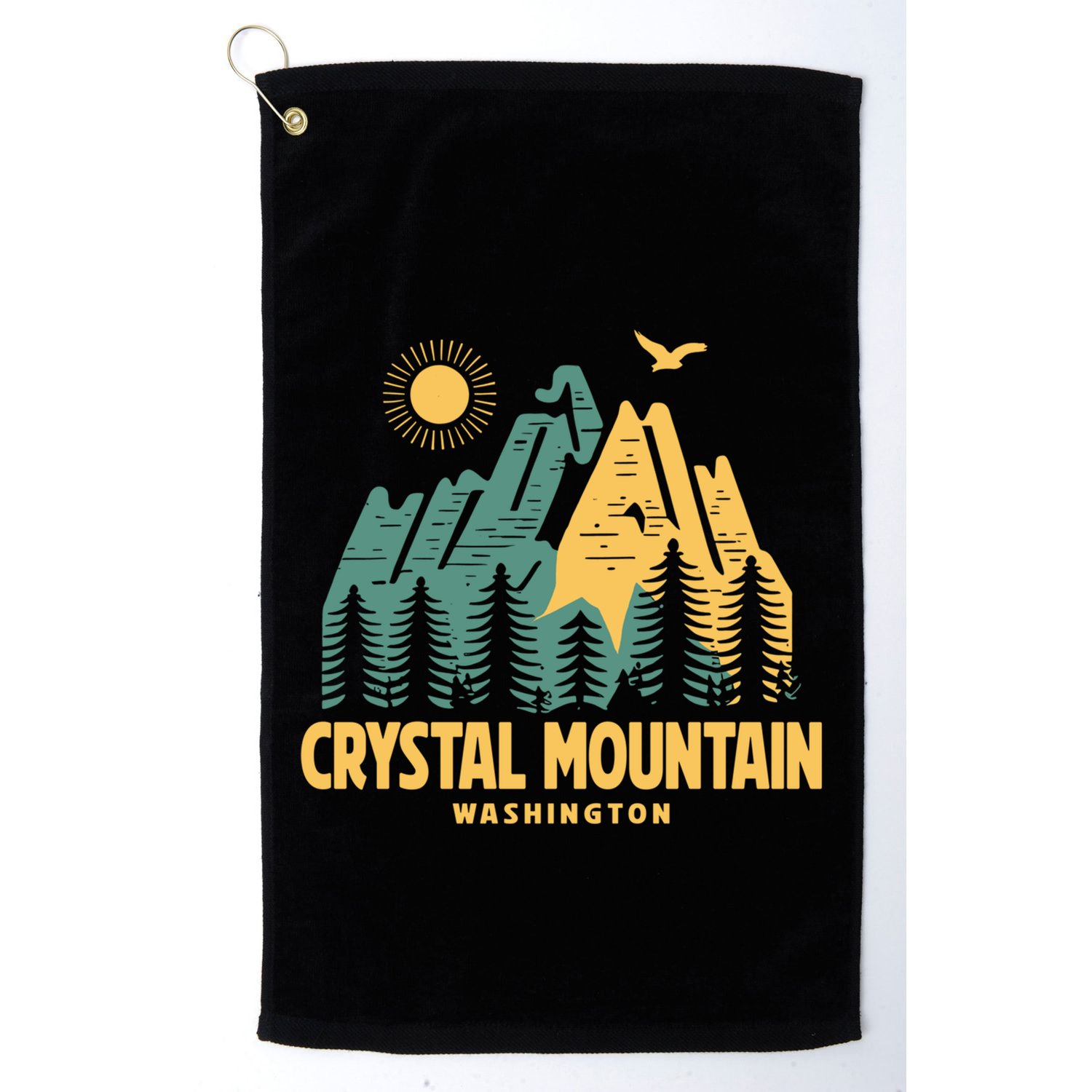 Crystal Mountain Washington Hiking Outdoors Vintage Gift Golf Towel