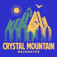 Crystal Mountain Washington Hiking Outdoors Vintage Gift Button