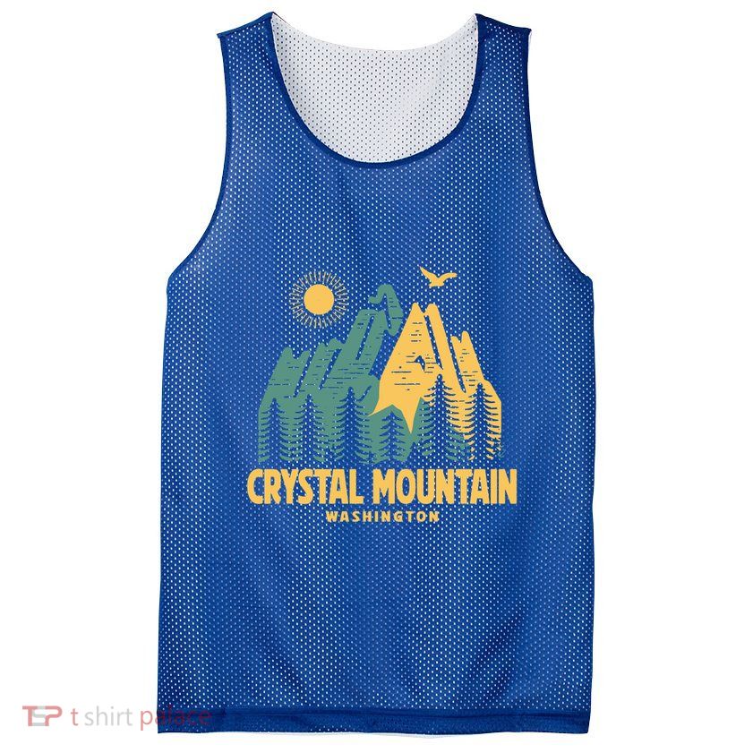 Crystal Mountain Washington Hiking Outdoors Vintage Gift Mesh Reversible Basketball Jersey Tank