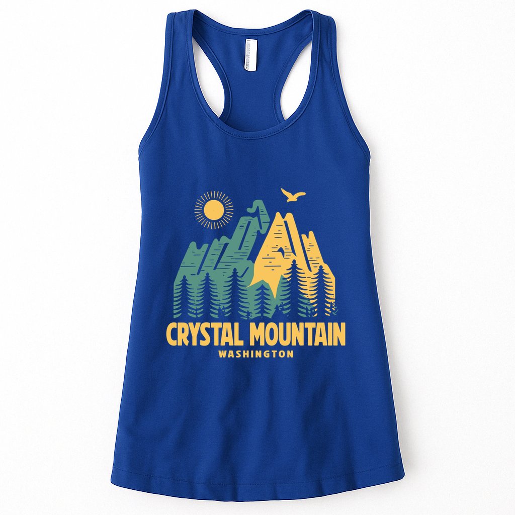 Crystal Mountain Washington Hiking Outdoors Vintage Gift Womens Tank Top