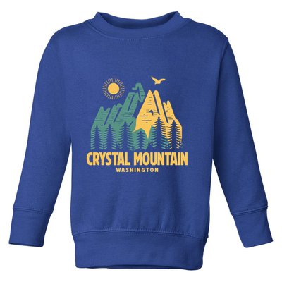 Crystal Mountain Washington Hiking Outdoors Vintage Gift Toddler Sweatshirt