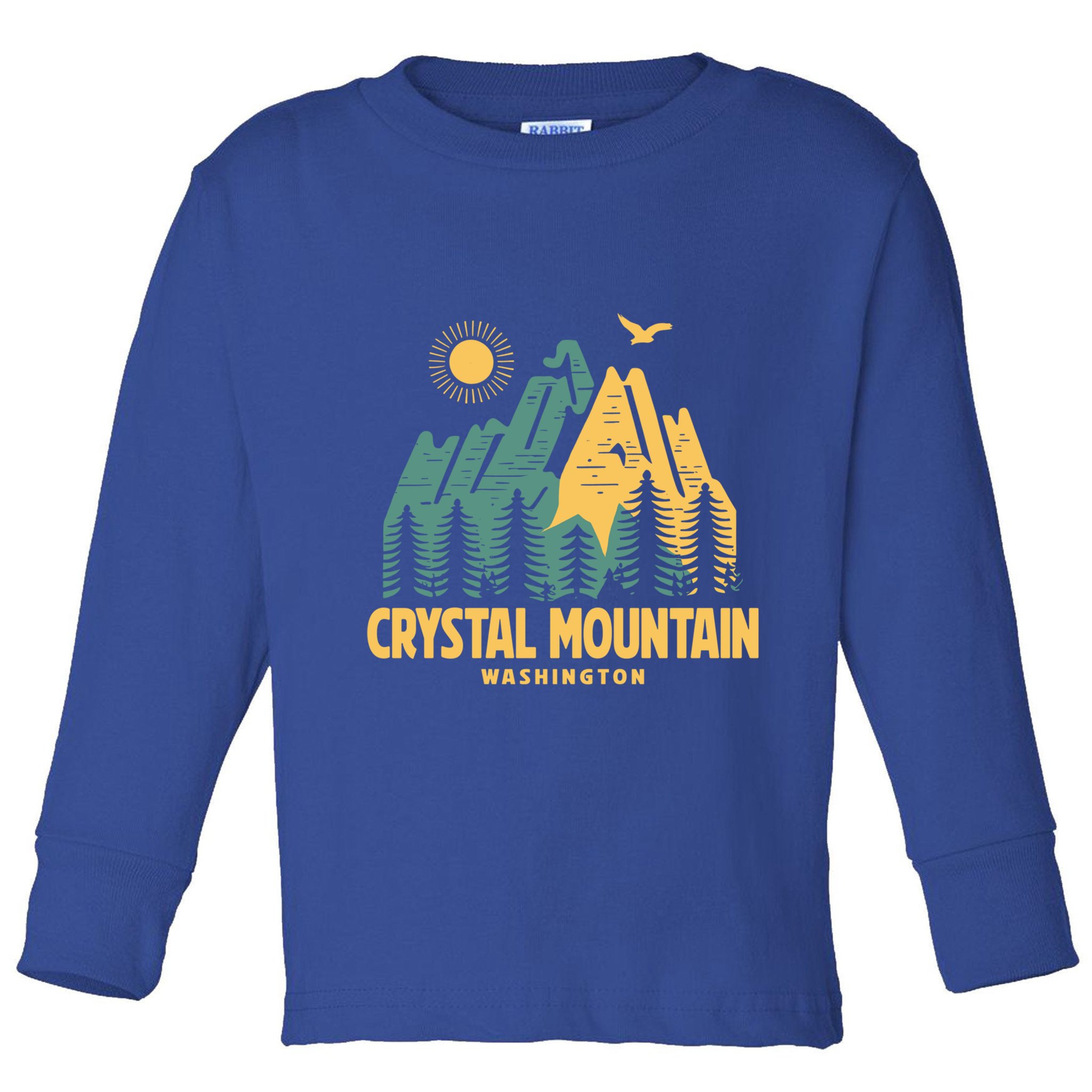 Crystal Mountain Washington Hiking Outdoors Vintage Gift Toddler Long Sleeve Shirt